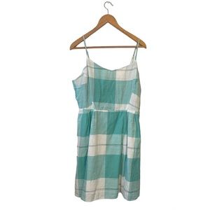 Old Navy teal plaid dress
